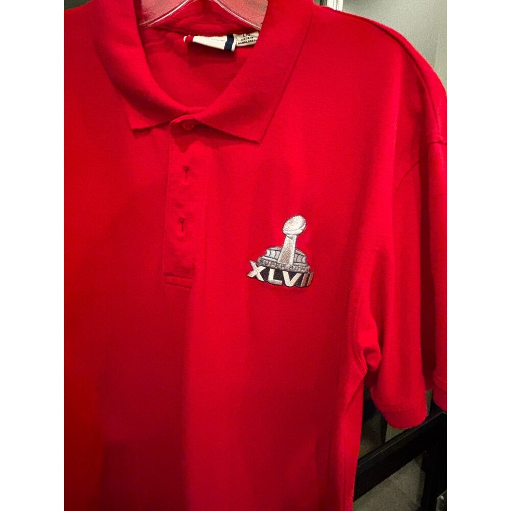 Mens Red Short Sleeve Polo Super Bowl 52 size Large